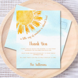 サンシャインベイビーシャワーのお礼 ポストカード