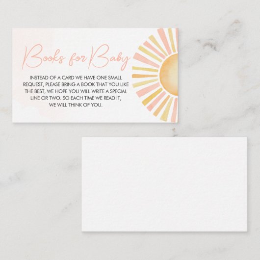 サンシャインベイビーシャワーのベビー エンクロージャーカード (正面/裏面)