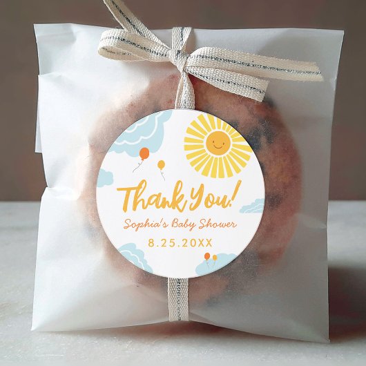 サンシャインベイビーシャワーの小さな線ラウンドステッカー ラウンドシール