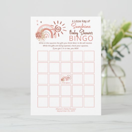 サンシャインベイビーシャワービンゴゲーム 招待状 (スタンド正面)