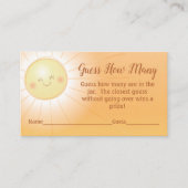 サンシャインベイビーシャワー推測試合 エンクロージャーカード (正面)