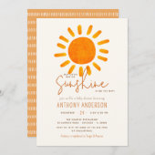 サンシャインベイビーシャワー男女兼用の小さな光線 招待状 (正面/裏面)