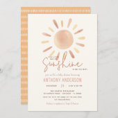 サンシャインベイビーシャワー男女兼用の小さな光線 招待状 (正面/裏面)