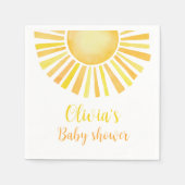 サンシャインベイビーシャワー、太陽の光の少し光線 スタンダードカクテルナプキン (正面)