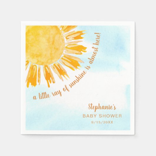 サンシャインベイビー男女兼用シャワー スタンダードカクテルナプキン (正面)