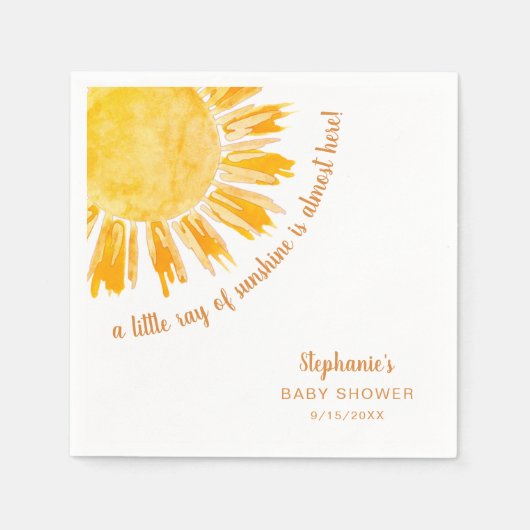 サンシャインベイビー男女兼用シャワー スタンダードカクテルナプキン (正面)