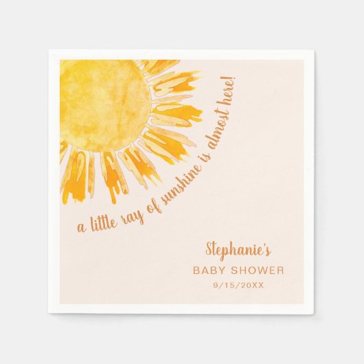 サンシャインベイビー男女兼用シャワー スタンダードカクテルナプキン (正面)