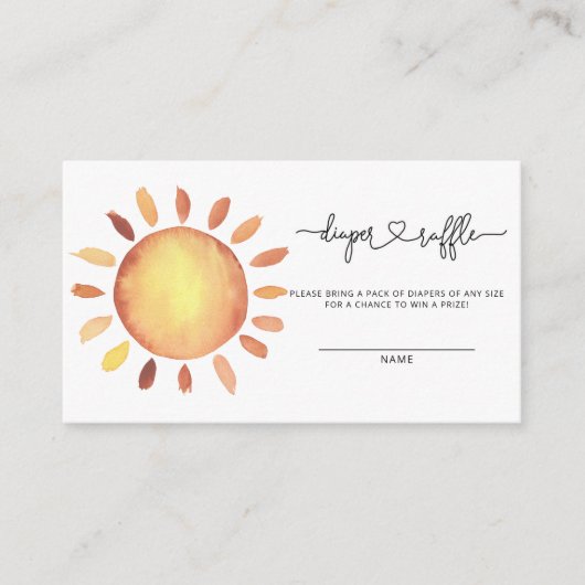 サンシャインベビーおむつラッフル エンクロージャーカード (正面)