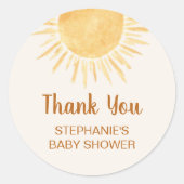 サンシャインベビーシャワーありがとう ラウンドシール (正面)