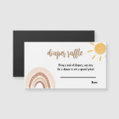 サンシャインベビーシャワーおむつラッフルエンクロージャカード (正面/裏面)