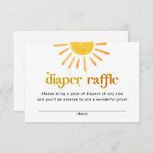 サンシャインベビーシャワーおむつラッフル 招待状 (正面/裏面)