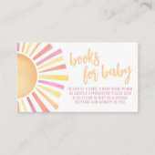 サンシャインベビーシャワーのベビーの小さな光線のための本 エンクロージャーカード (正面)