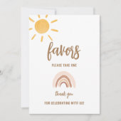 サンシャインベビーシャワーの好意カード 招待状 (正面)