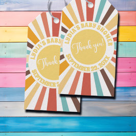 サンシャインベビーシャワーの小さな光線 ギフトタグ