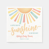 サンシャインベビーシャワーの小さな光線 スタンダードカクテルナプキン (正面)