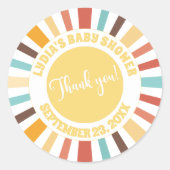 サンシャインベビーシャワーの小さな光線 ラウンドシール (正面)