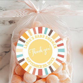 サンシャインベビーシャワーの小さな光線 ラウンドシール