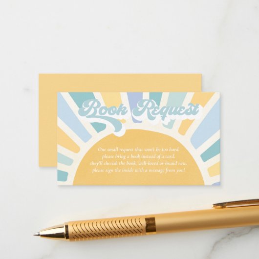 サンシャインベビーシャワーぼうレトロブックリクエスト エンクロージャーカード (正面/裏面インサイチュ)