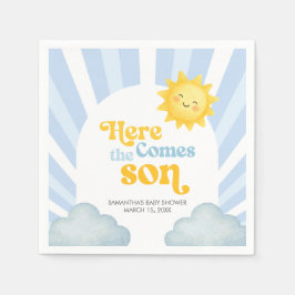 サンシャインベビーシャワーパーティー Here Comes the Son Baby Shower スタンダードカクテルナプキン