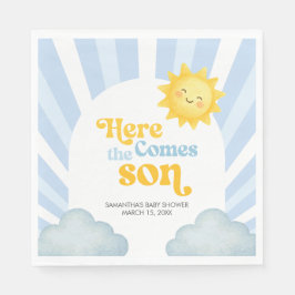 サンシャインベビーシャワーパーティー Here Comes the Son Baby Shower スタンダードランチョンナプキン
