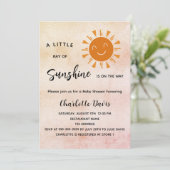 サンシャインベビーシャワーピンクガールサンラグジュアリー 招待状 (スタンド正面)