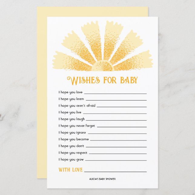 サンシャインベビーシャワーベビー (正面/裏面)