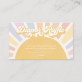 サンシャインベビーシャワーボホピンクサンオムツラッフル エンクロージャーカード (正面)