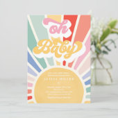 サンシャインベビーシャワーボホレトロレインボーサンシャイン 招待状 (スタンド正面)