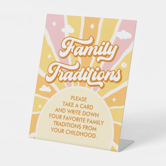 サンシャインベビーシャワー家族の伝統 台座サイン (正面)