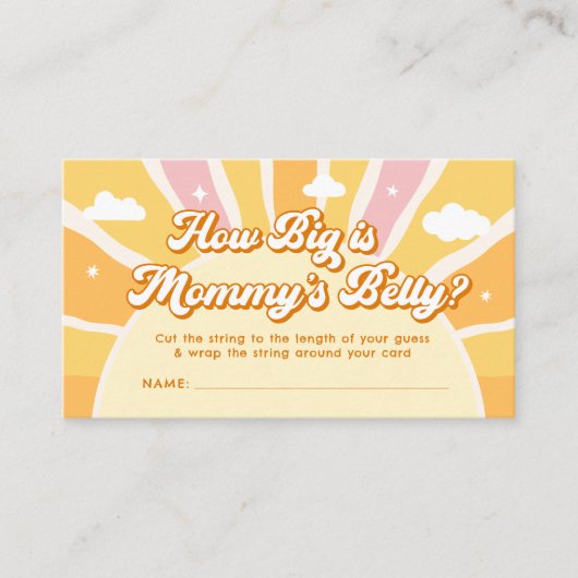 サンシャインベビーシャワー彼女の腹のゲームはどのぐらい大きい エンクロージャーカード (正面)