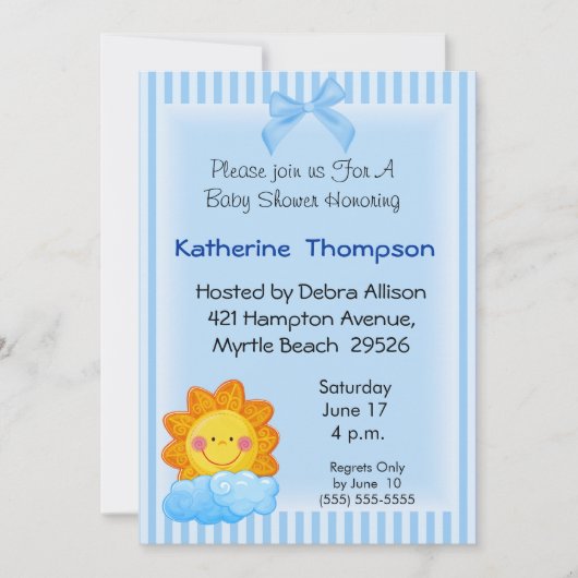 サンシャインベビーシャワー招待状 招待状 (正面)