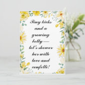 サンシャインベビーシャワー招待状 | 編集可能な黄色のフロー 案内状 (スタンド正面)