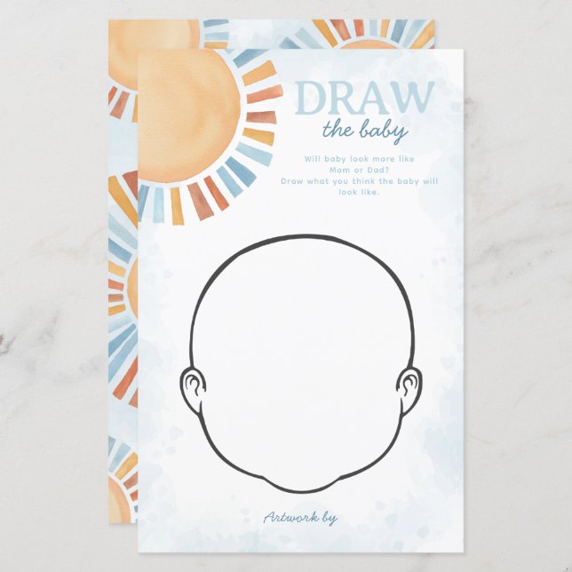 サンシャインベビーシャワー描画ベビーゲーム (正面/裏面)