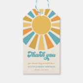 サンシャインベビーシャワー来ここの息子の黄色の光線 ギフトタグ (正面)
