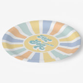 サンシャインベビーシャワー来ここの息子の黄色の光線 ペーパープレート (アングル)