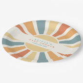 サンシャインベビーシャワー来ここの息子の黄色の光線 ペーパープレート (アングル)