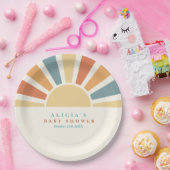 サンシャインベビーシャワー来ここの息子の黄色の光線 ペーパープレート (パーティー)