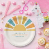 サンシャインベビーシャワー来ここの息子の黄色の光線 ペーパープレート (パーティー)