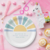 サンシャインベビーシャワー来ここの息子の黄色の光線 ペーパープレート (パーティー)