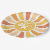 サンシャインベビーシャワー来ここの息子の黄色の光線 ペーパープレート (アングル)