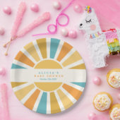 サンシャインベビーシャワー来ここの息子の黄色の光線 ペーパープレート (パーティー)