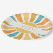 サンシャインベビーシャワー来ここの息子の黄色の光線 ペーパープレート (アングル)