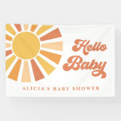 サンシャインベビーシャワー来ここの息子の黄色の光線 横断幕 (横)