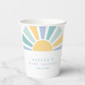 サンシャインベビーシャワー来ここの息子の黄色の光線 紙コップ (裏面)