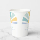 サンシャインベビーシャワー来ここの息子の黄色の光線 紙コップ (左)