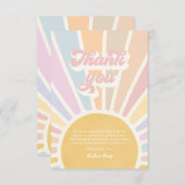 サンシャインベビーシャワー来ここサンピンクの光線 サンキューカード (正面/裏面)