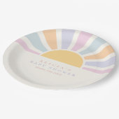 サンシャインベビーシャワー来ここサンピンクの光線 ペーパープレート (アングル)