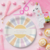 サンシャインベビーシャワー来ここサンピンクの光線 ペーパープレート (パーティー)