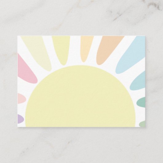 サンシャインベビーシャワー赤ちゃんシャワーおむつラッフル エンクロージャーカード (裏面)