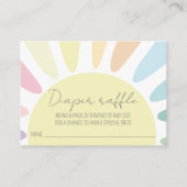 サンシャインベビーシャワー赤ちゃんシャワーおむつラッフル エンクロージャーカード (正面)